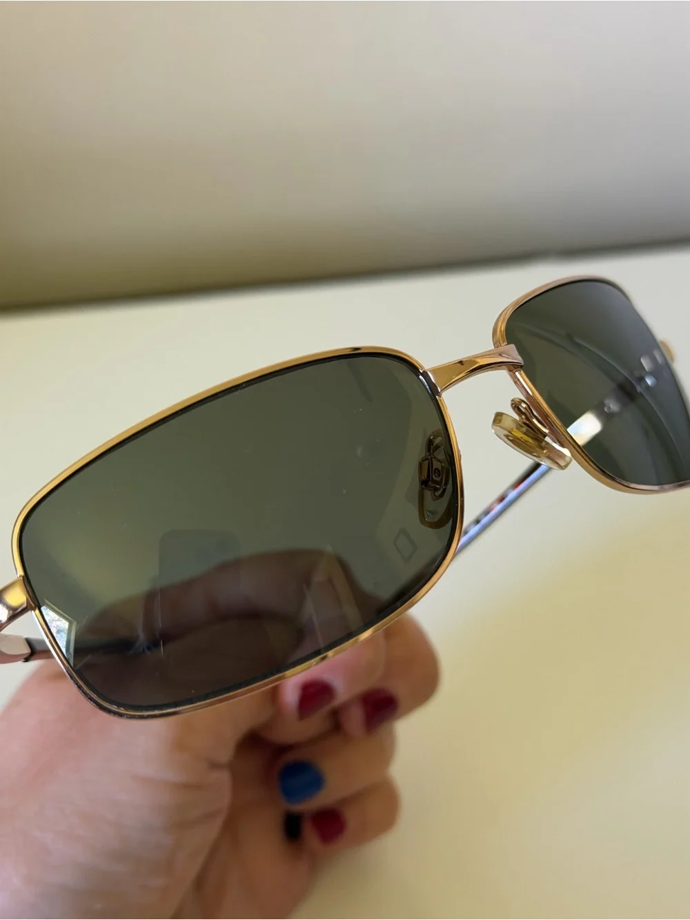 Nautica Gold-Tone Frame Sunglasses with Dark Green Lenses